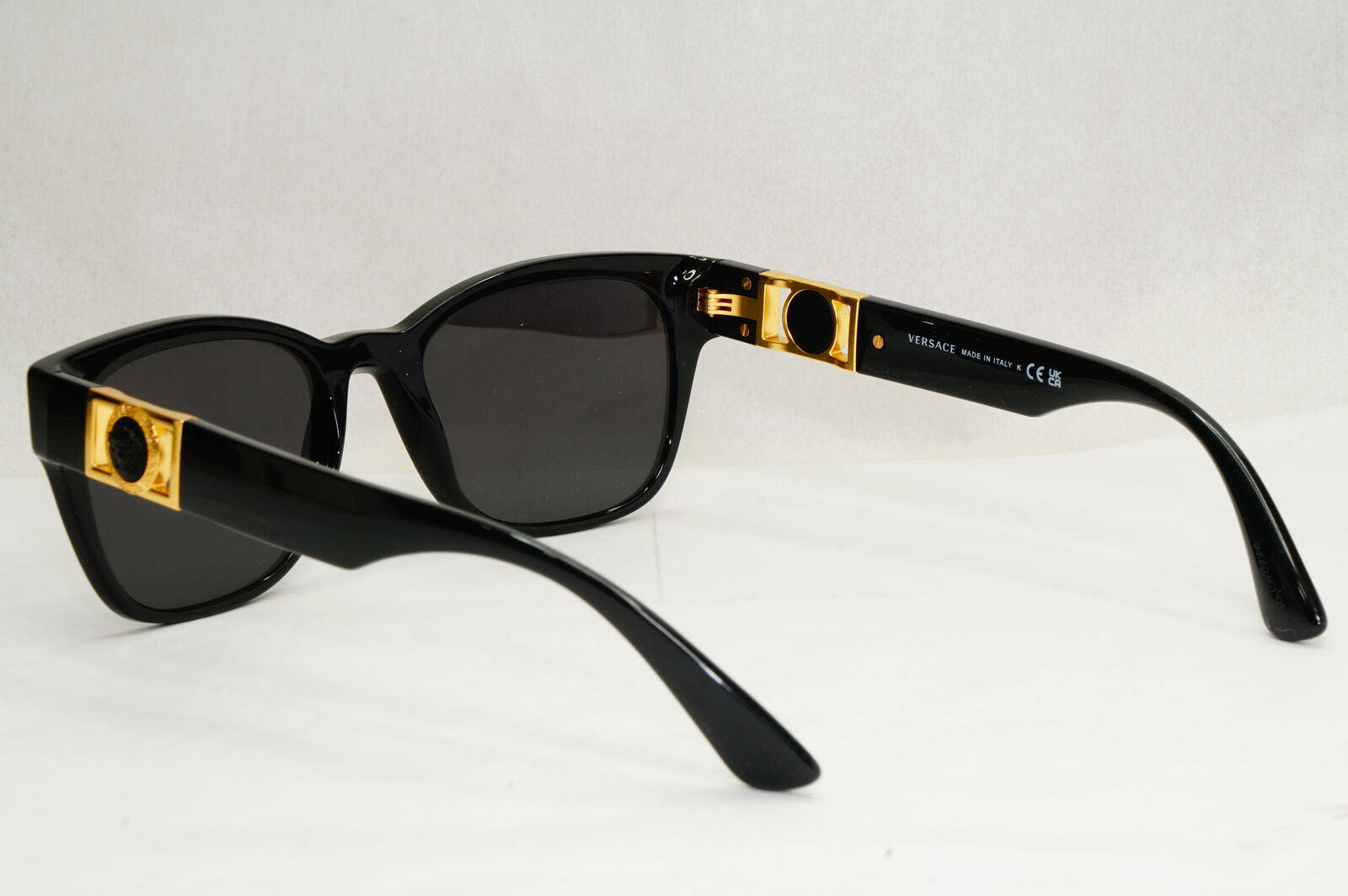 Versace Sunglasses Black Gold Medusa Square Unisex MOD 3314 GB1 52mm