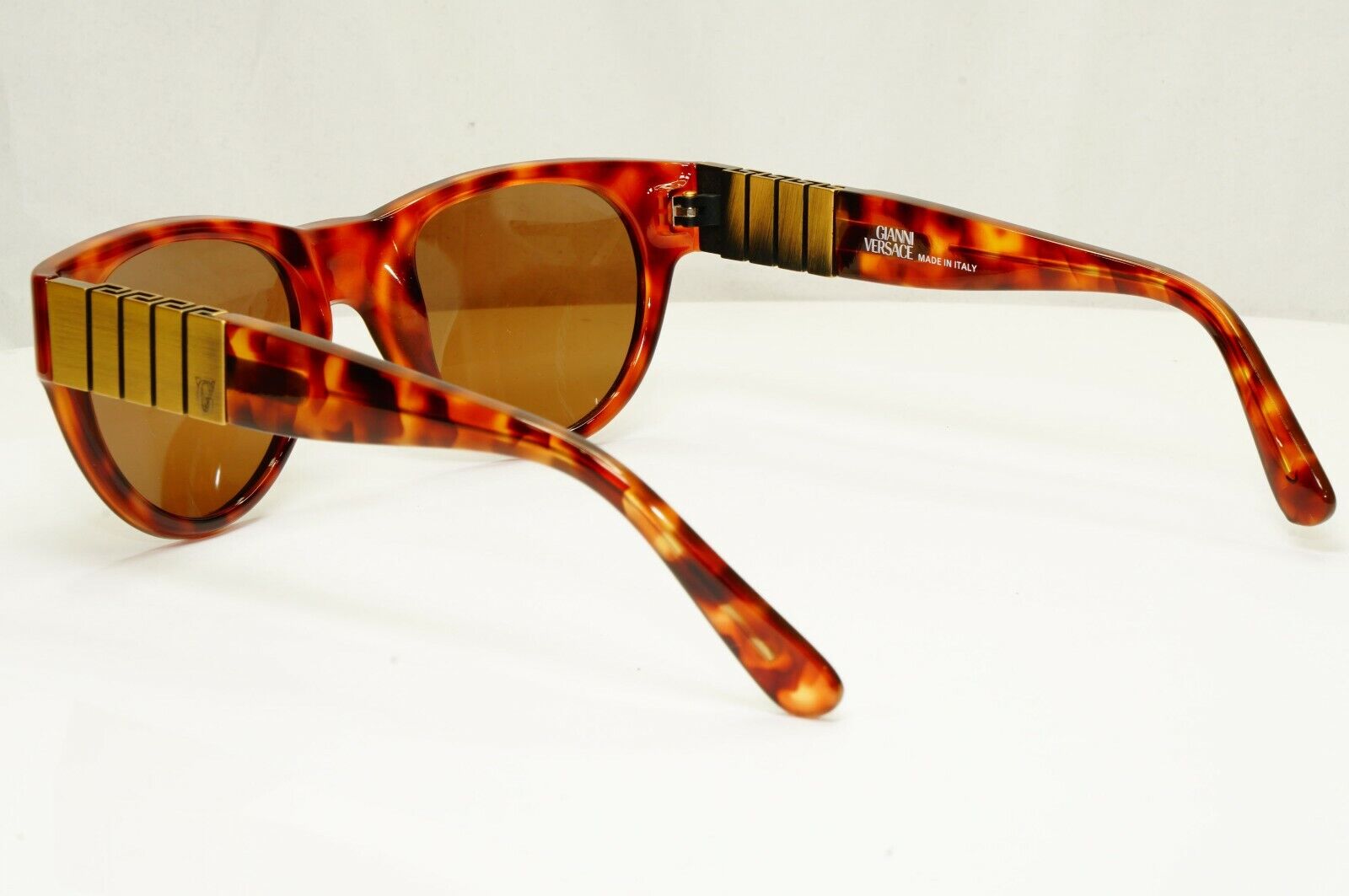 Gianni Versace 1996 Mens Vintage Brown Gold Square Sunglasses MOD 533 COL 806