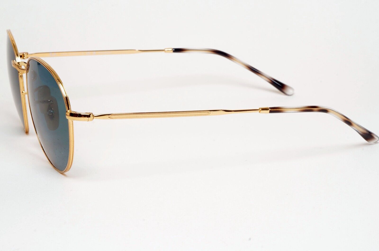 Ray-Ban Sunglasses David  Gold Dark Blue Round RB 3582 001/3R 51mm