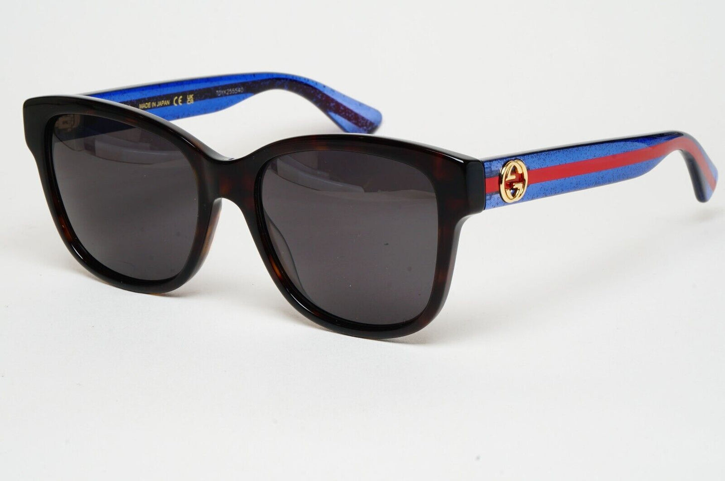 Gucci Sunglasses 2017 Brown Blue Square Red Stripe GG0038ON 003 54mm 100225