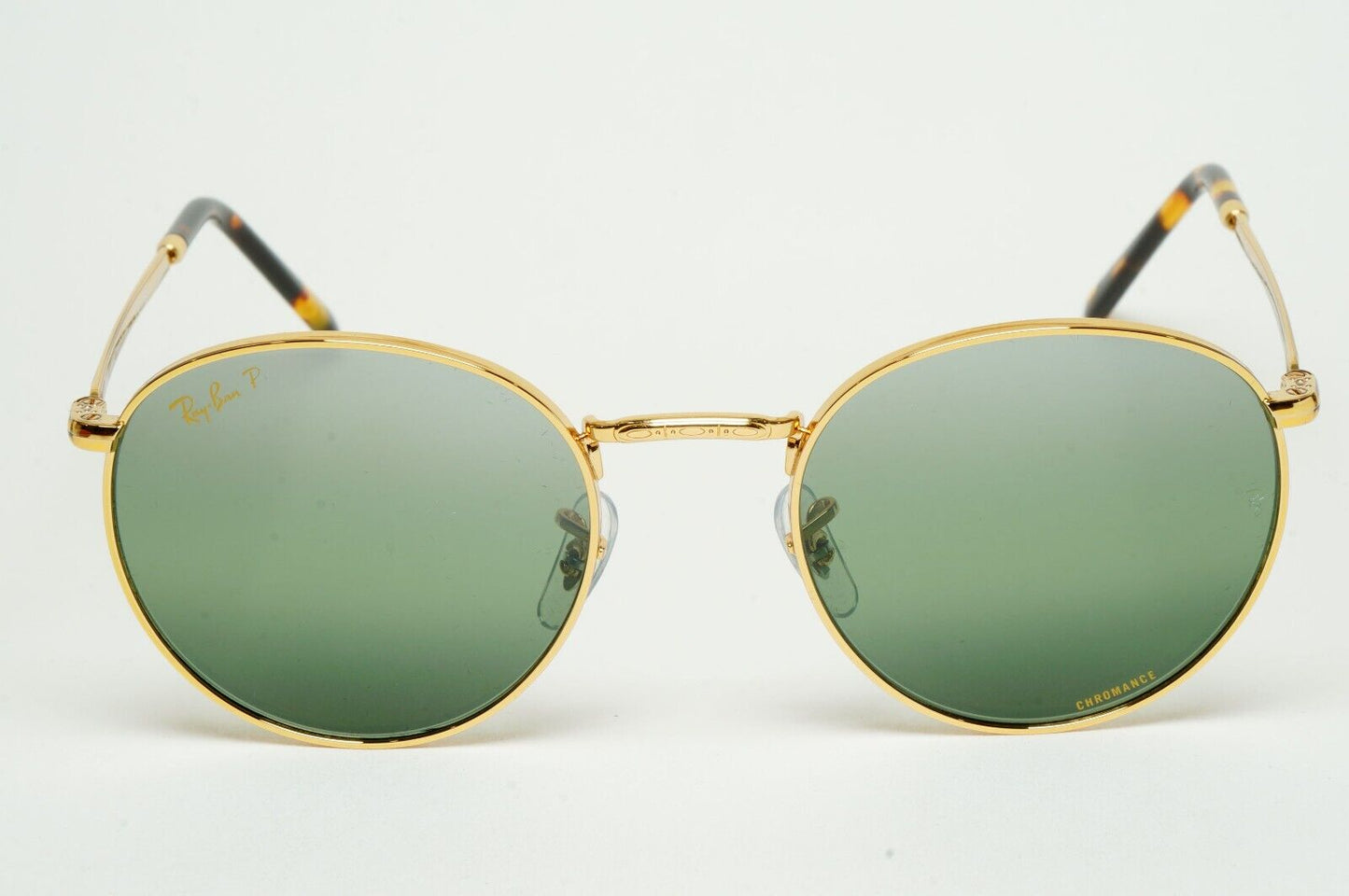 Ray-Ban Sunglasses Polarized New Round Chromance Gold RB 3637 9196/G4 53mm