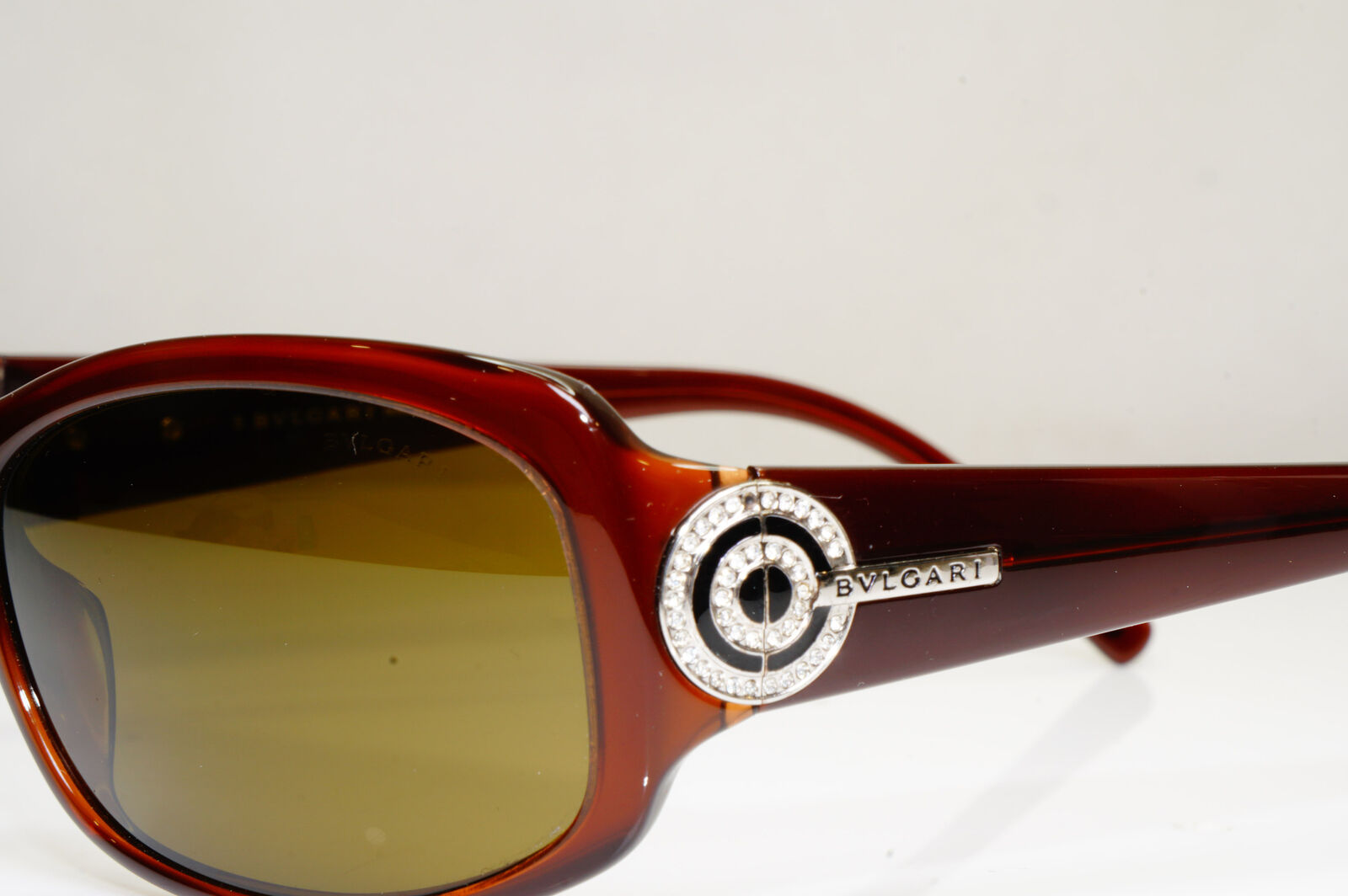 Authentic BVLGARI Mens Womens Sunglasses Brown CRYSTAL 8003 825/73 29225