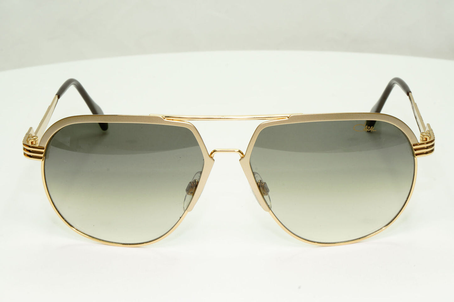 Cazal 24K Gold Plated Sunglasses Grey Gradient Smoke Mens Pilot MOD 9083 COL 002