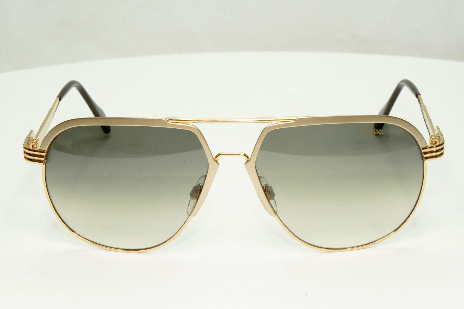 Cazal 24K Gold Plated Sunglasses Grey Gradient Smoke Mens Pilot MOD 9083 COL 002
