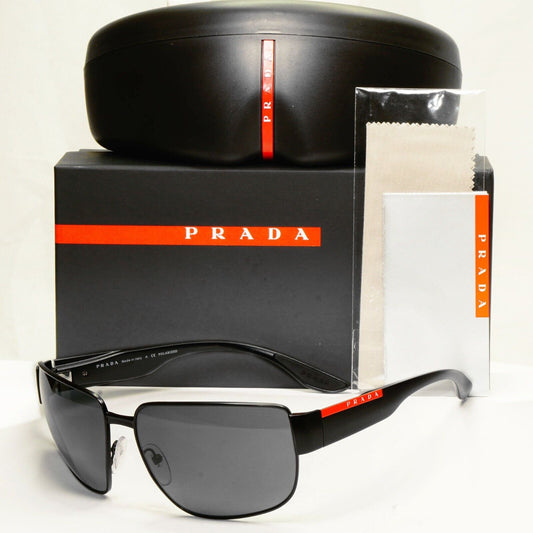 Prada Sunglasses Polarized Black Wrap Metal PS56VS SPS 56V 1BO-02G 130mm