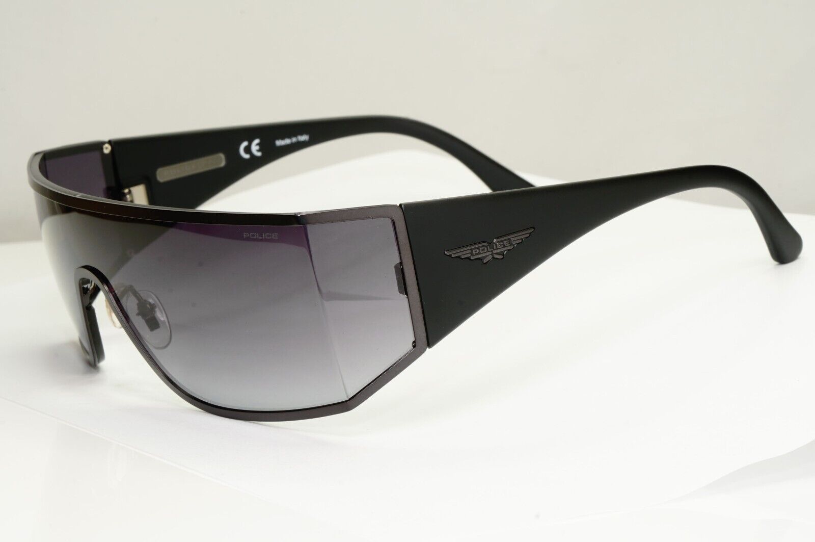 Police Black Shield Sunglasses Gradient Smoke Visor SPL 892 Origins 5 COL 0627 A