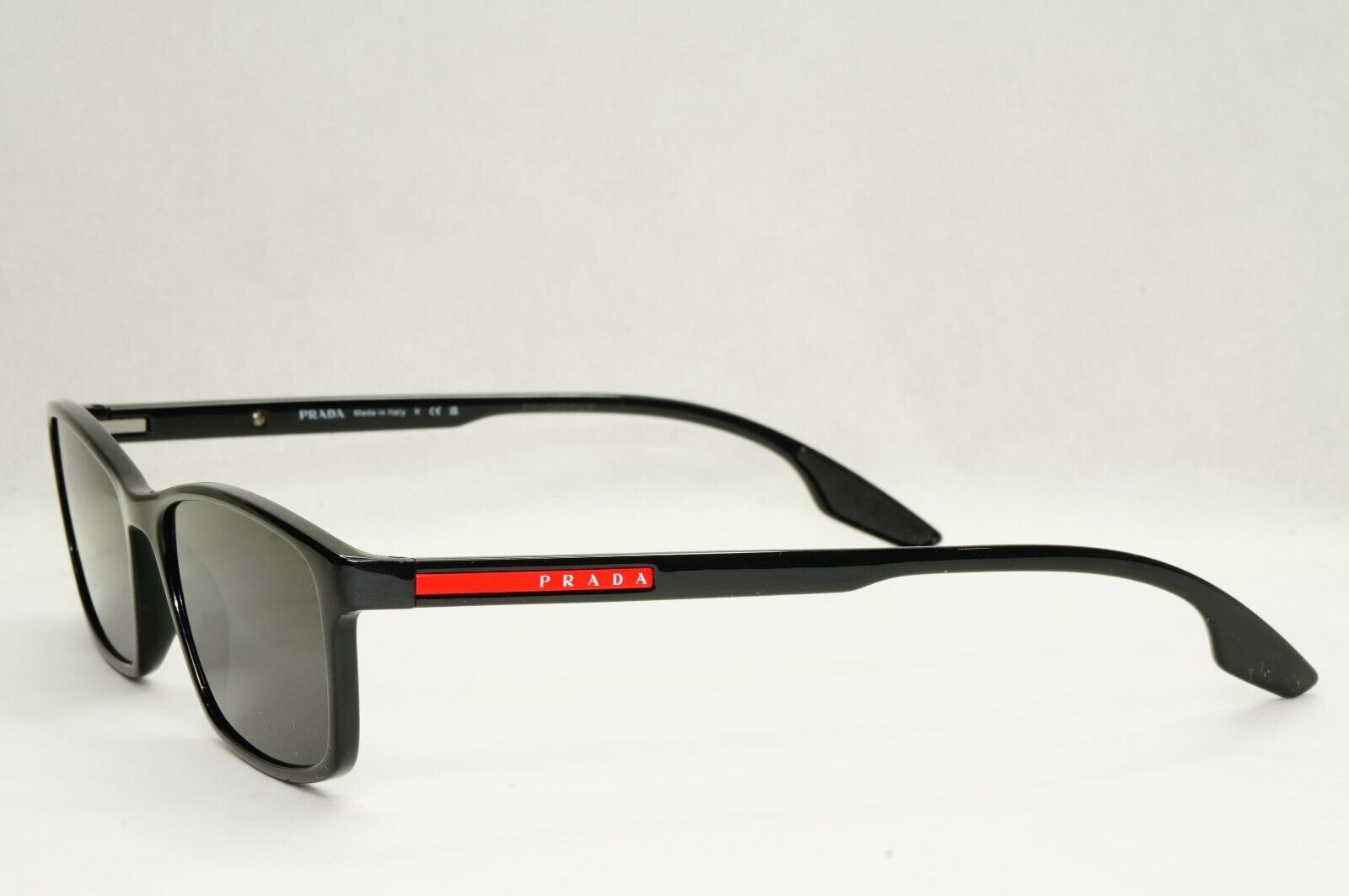 Prada Sunglasses Black Rectangle Square Glossy PS04MV VPS 04M 1AB-1O1 54mm