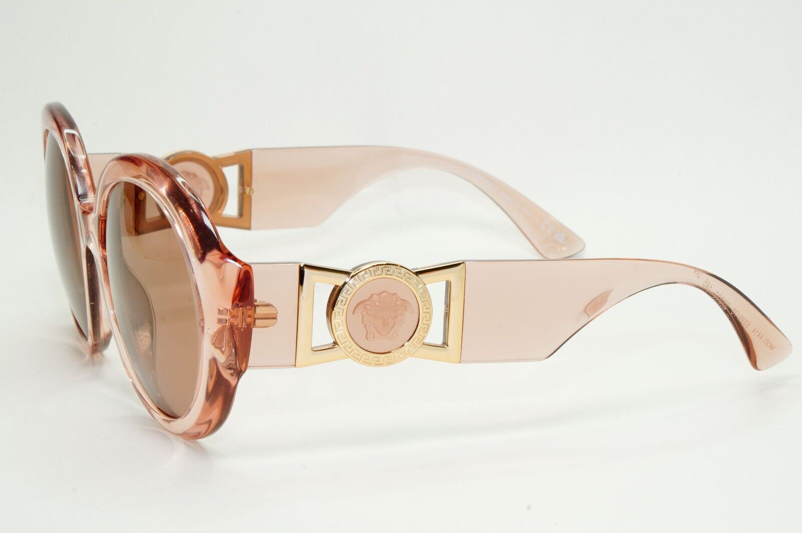 Versace Sunglasses Transparent Pink Medusa Round Brown Gold MOD VE 4414 5339/73