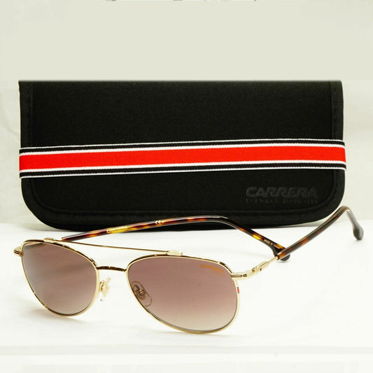 Carrera Gold Sunglasses Pilot Brown Gradient Fade Mens Metal 224 06JHA 55mm