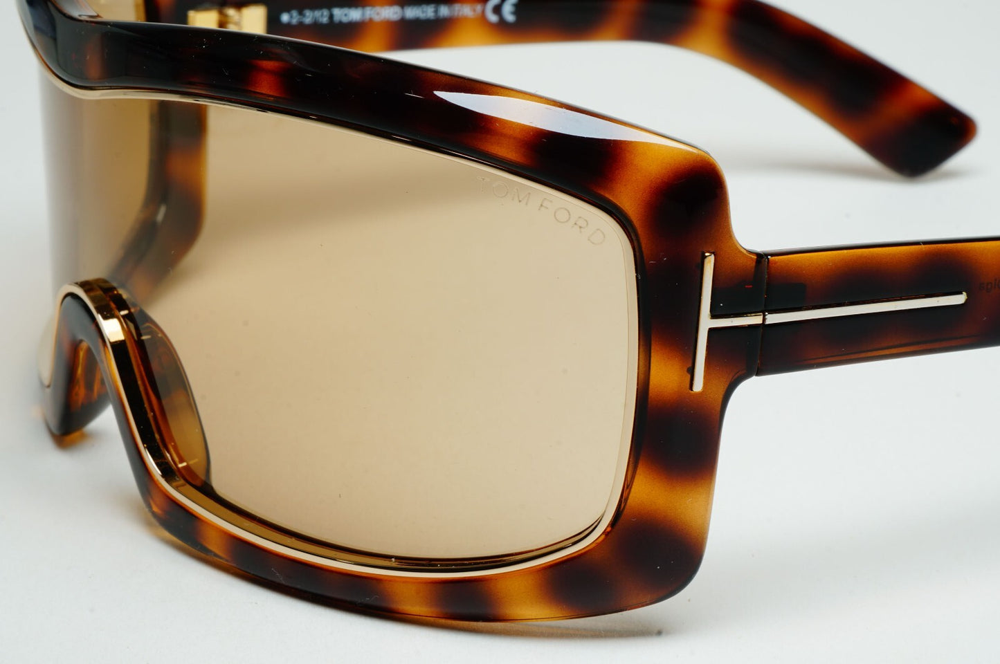 Tom Ford Sunglasses Olga Sunglasses Shield Ski Large Brown Tortoise TF 305 52J