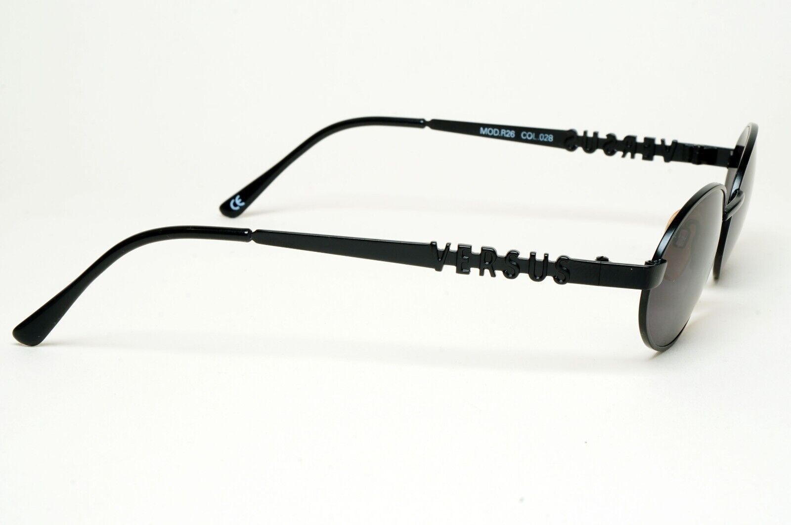 Versus Sunglasses 1996 by Gianni Versace Vintage Black Oval MOD R26 COL 028