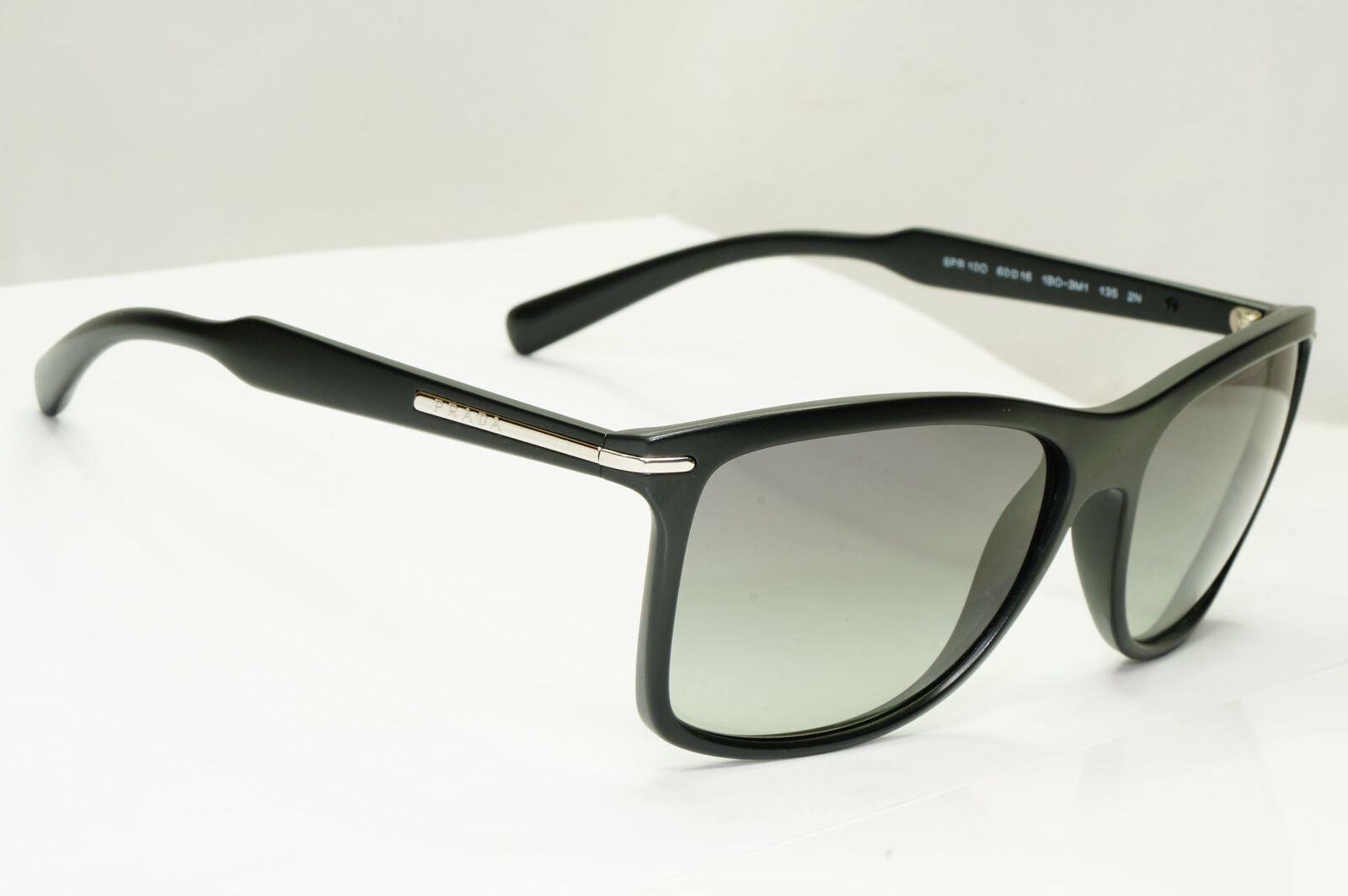 Prada Sunglasses Black Gradient Smoke Square Silver PR10OS SPR 10O 1BO-3M1