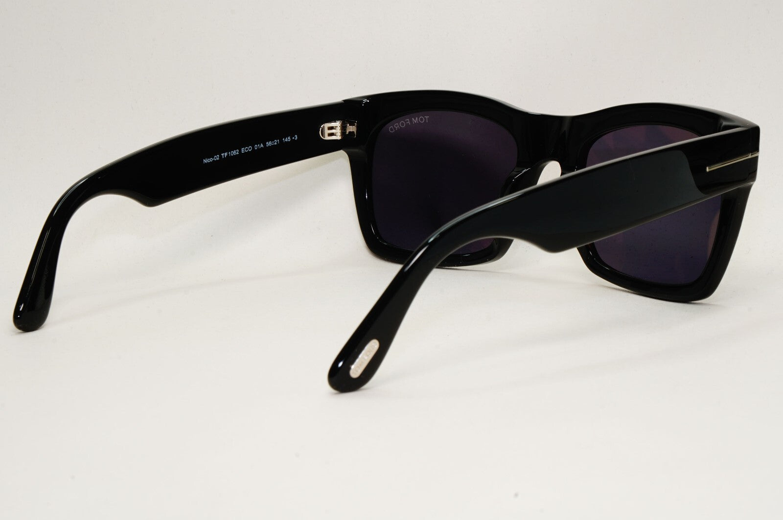 Tom Ford Sunglasses Black Glossy Square Gold Nico FT1062 TF 1062 01A 56mm [A]