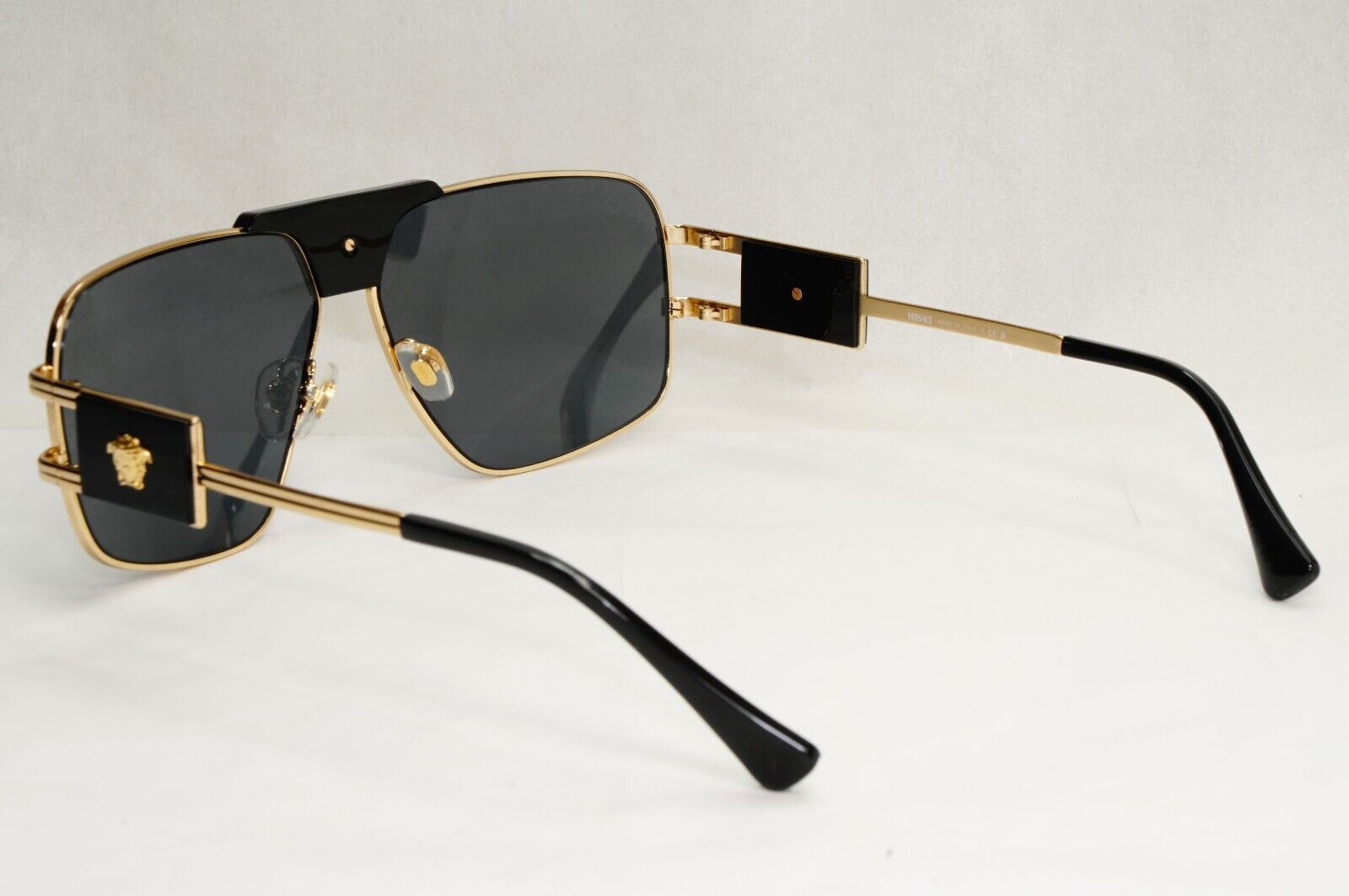 Versace Sunglasses Gold Black Grey Metal Navigator Pilot MOD VE 2251 1002/87