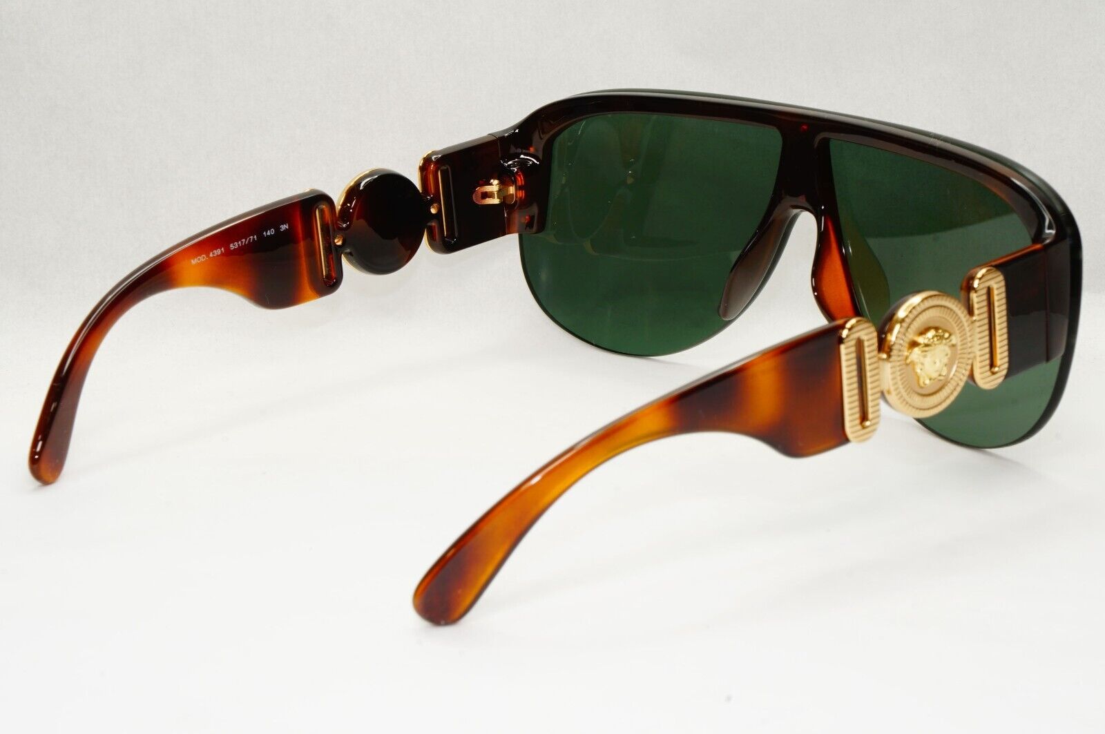 Versace Sunglasses Medusa Shield Brown Gold Green Visor MOD 4391 5317/71