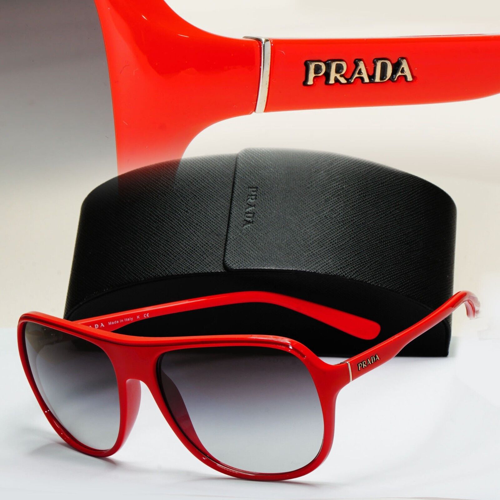 Prada Sunglasses 2011 Vintage Red Grey Navigator PR15MS SPR 15M 0BU-3M1 061024