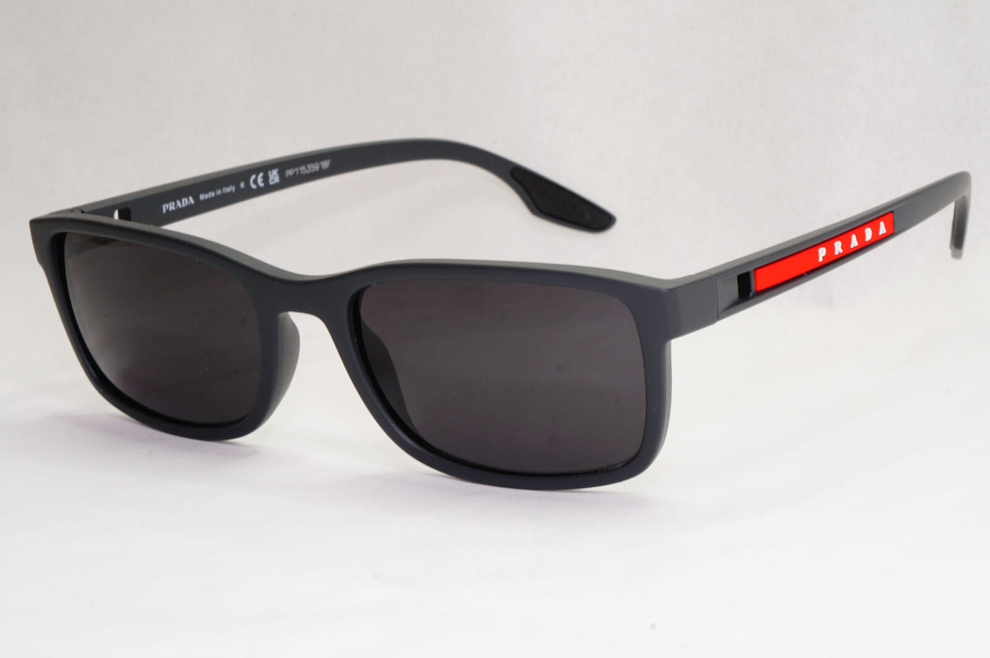 Prada Sunglasses Grey Rubber Matte Square Black PS09OV VPS 09O UFK-1O1 55mm