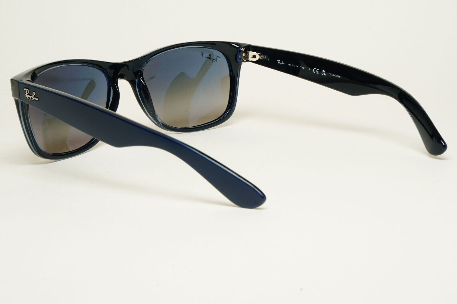 Ray-Ban Sunglasses Polarised New Wayfarer Blue Matte RB 2132 6607/78 58mm