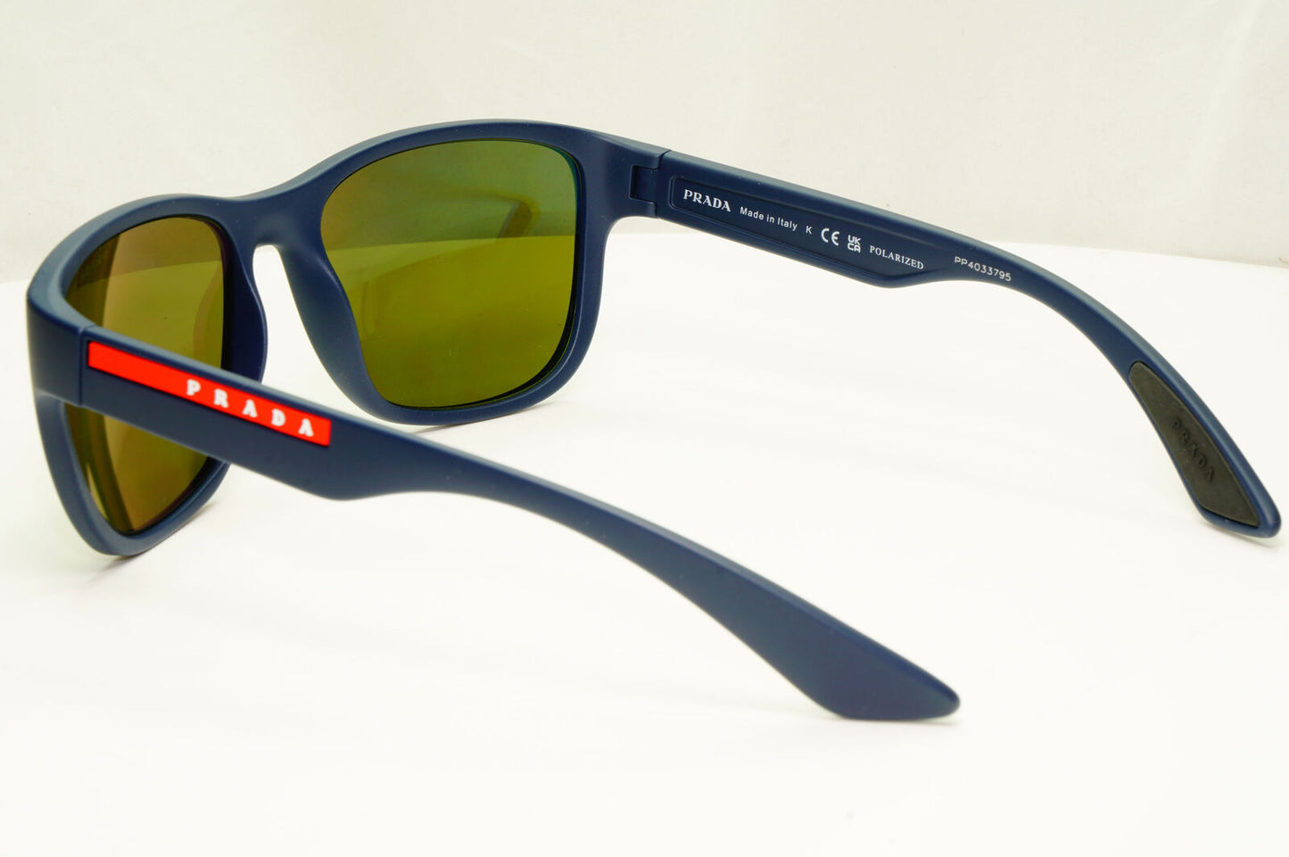 Prada Polarized Blue Silver Sunglasses Green Mirror PS01US SPS 01U TFY-740