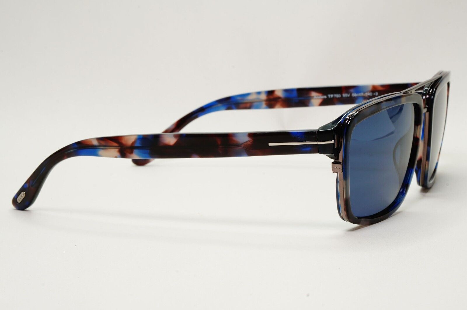 Tom Ford Sunglasses Anders Blue Brown Marble Square FT0780 TF 780 55V 58mm