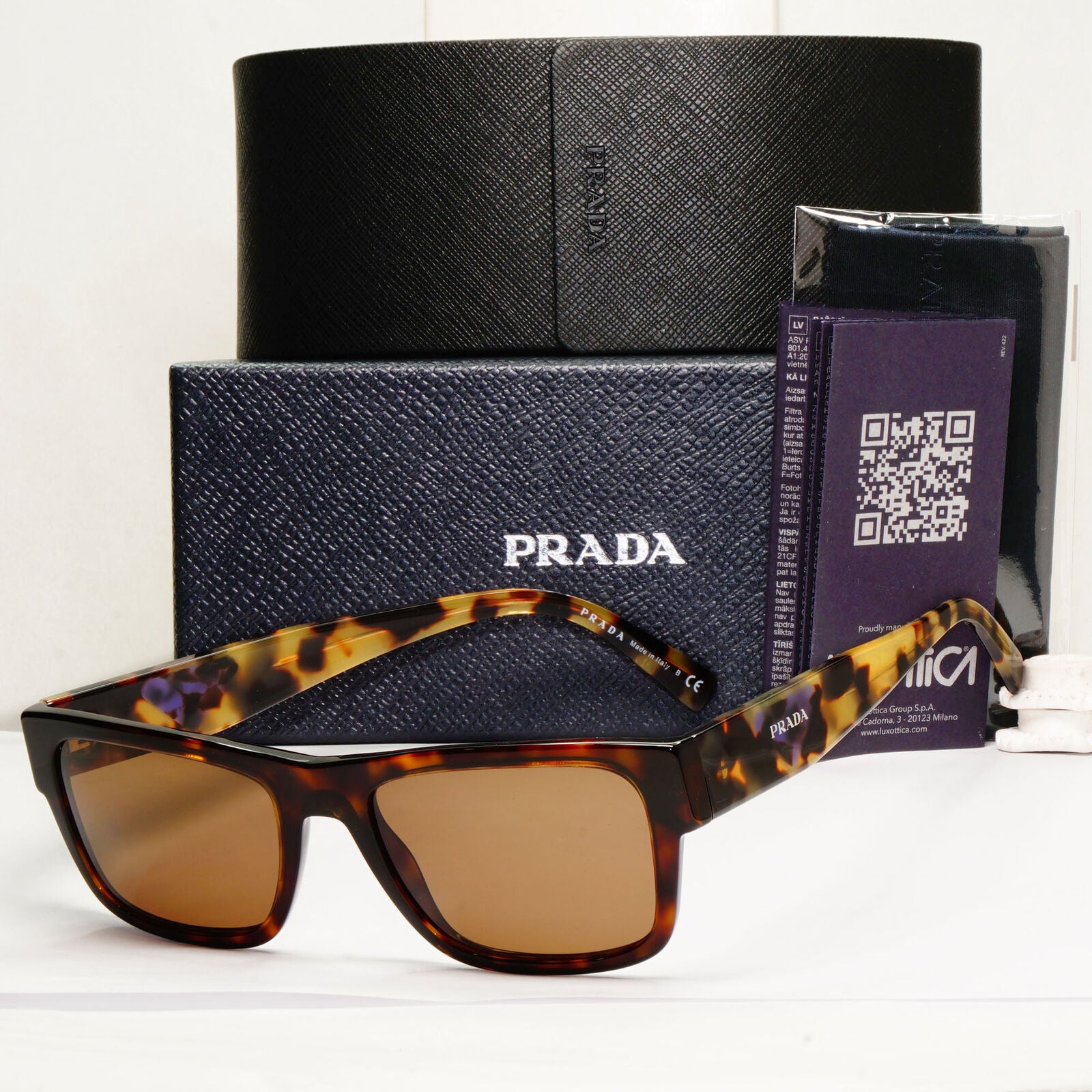 Prada Sunglasses Symbole Triangle Brown Havana Tortoise PR28YS SPR 28Y 2AU-08N