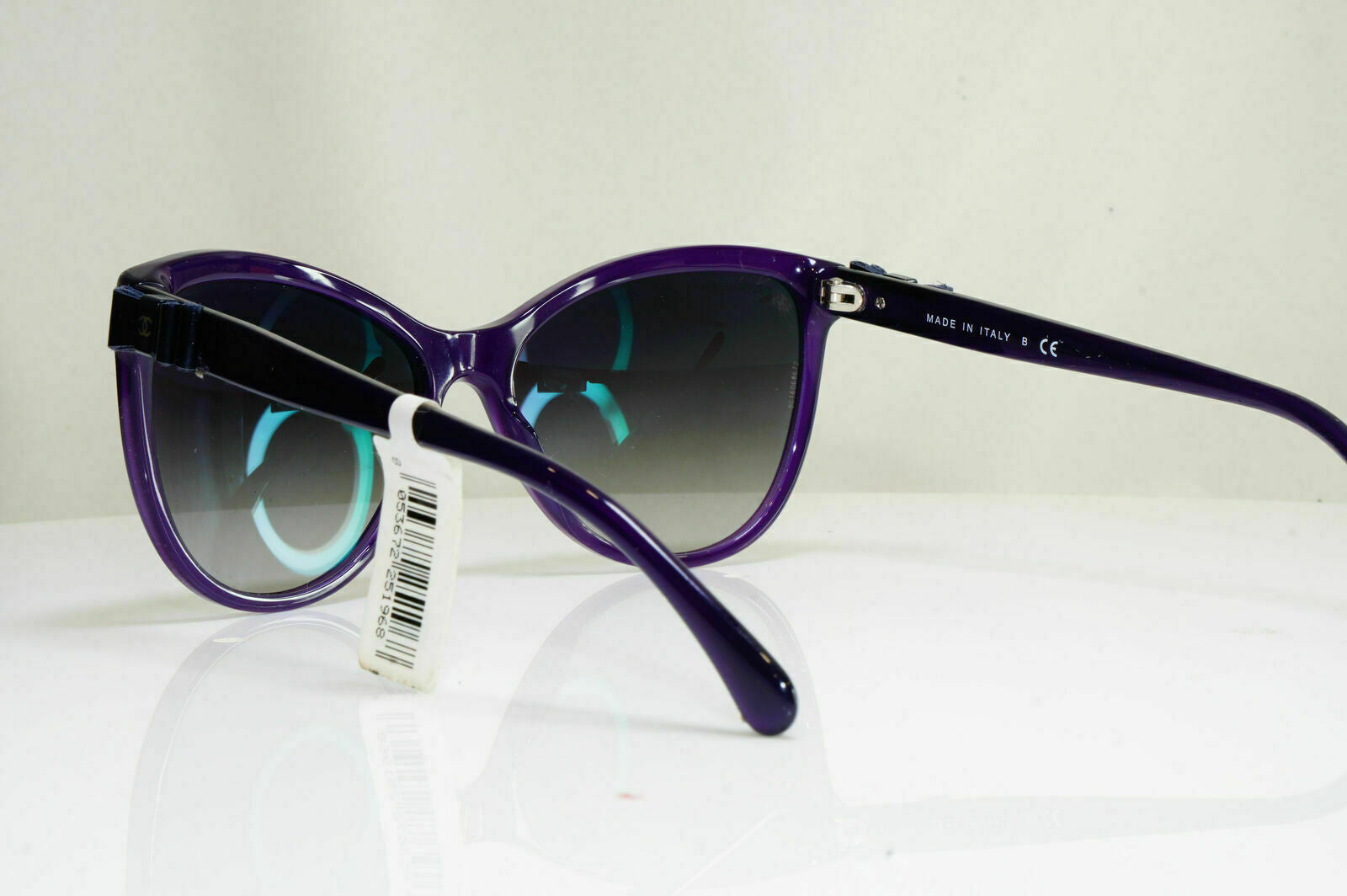 Authentic CHANEL Womens  Sunglasses Violet Purple Square Bow 5281 1463/S6 26762