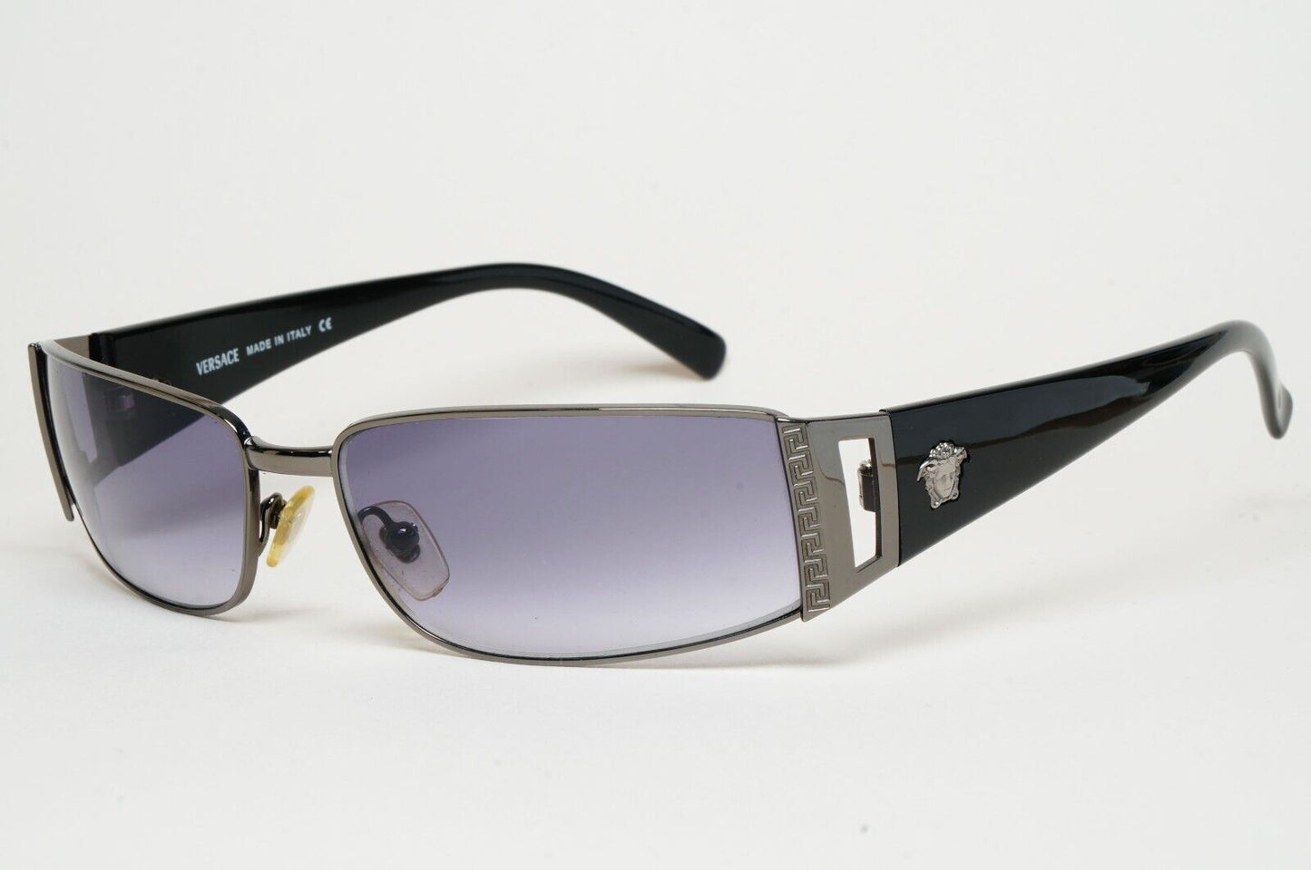 Versace Sunglasses 2003 Vintage Black Gunmetal Rectangle MOD 2021 1001/11 060125