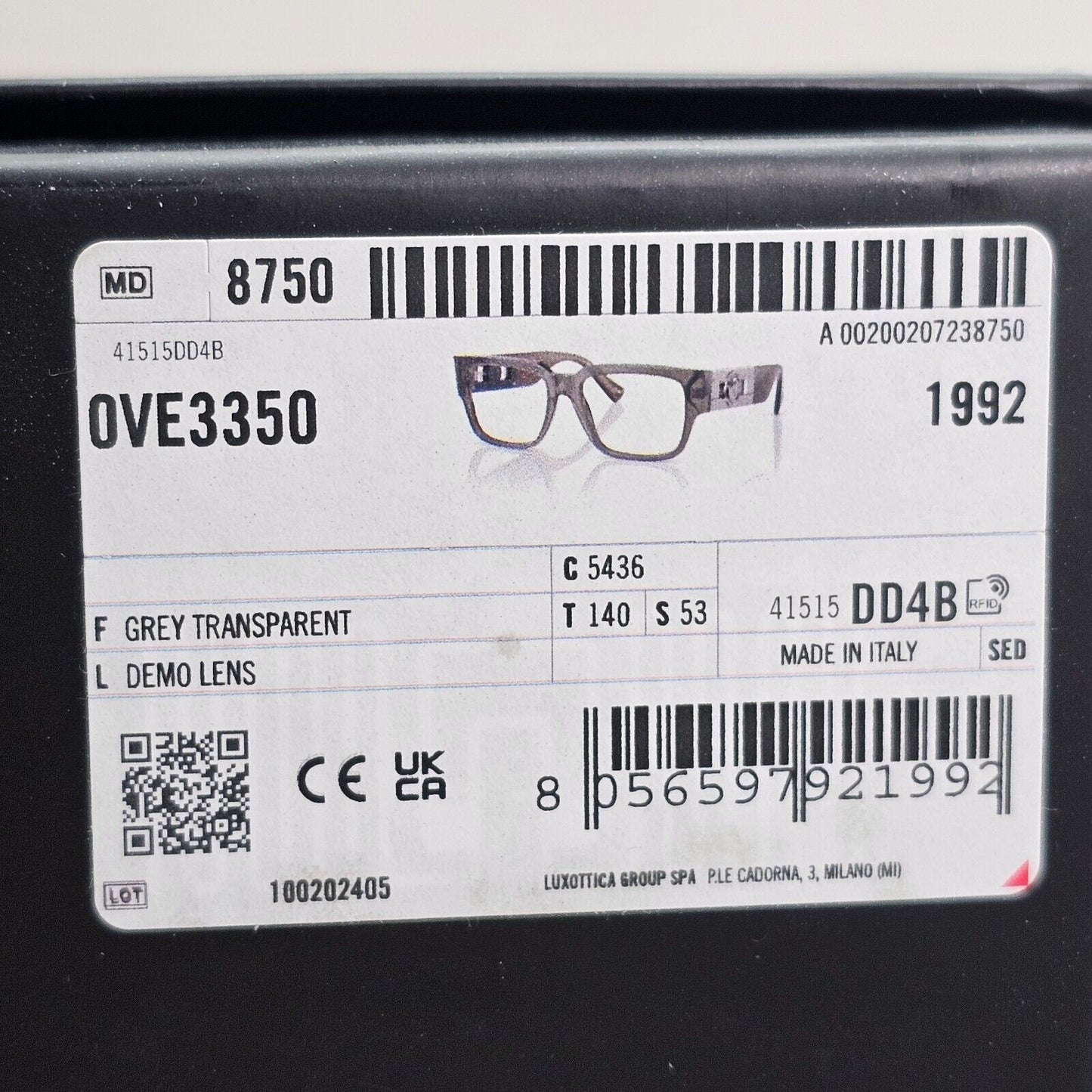 Versace Sunglasses Brown Grey Transparent Square Black Medusa MOD VE 3350 5436