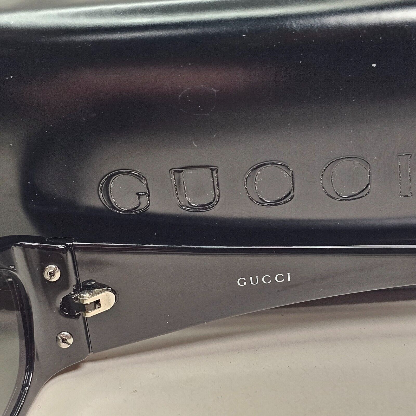 Gucci Sunglasses 1999 Vintage Black Green Rectangle GG 2524/S 807 081024