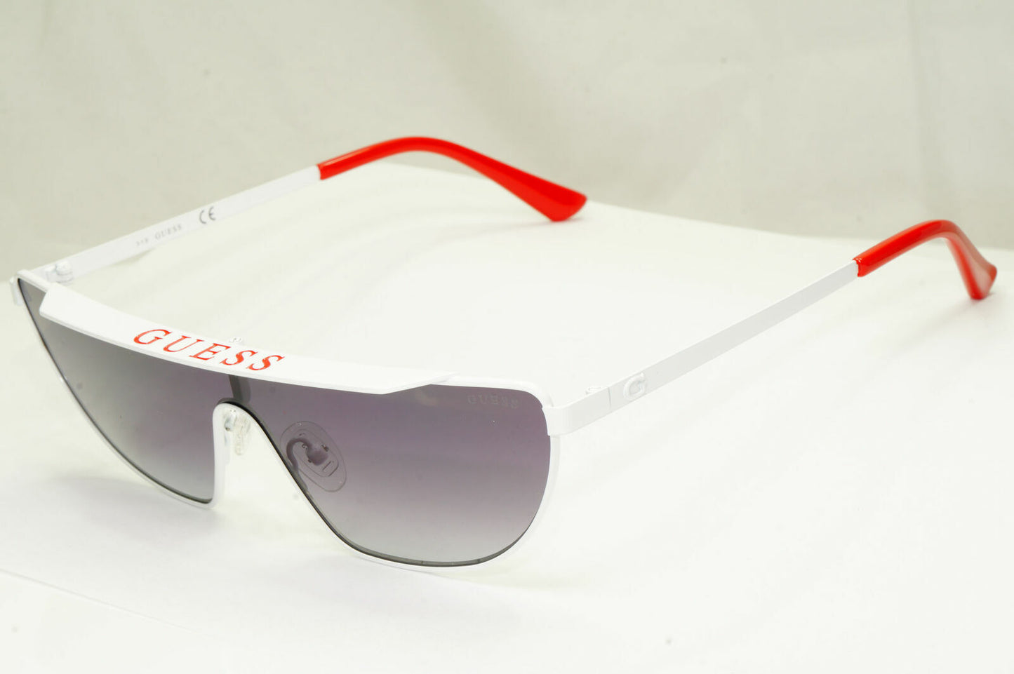 Guess Sunglasses Punk Visor Mens Womens Shield White Grey Smoke GU 7677 21C