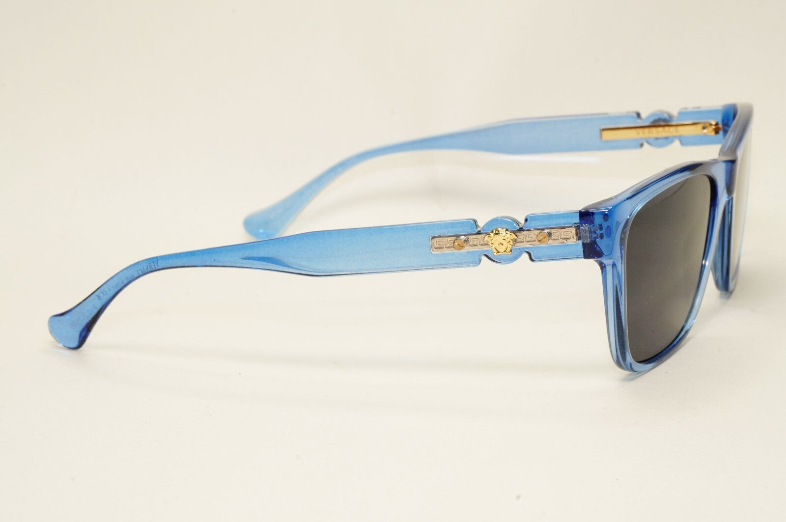 Versace Sunglasses Black Blue Transparent Gold Medusa MOD VE 3303 5415 55mm