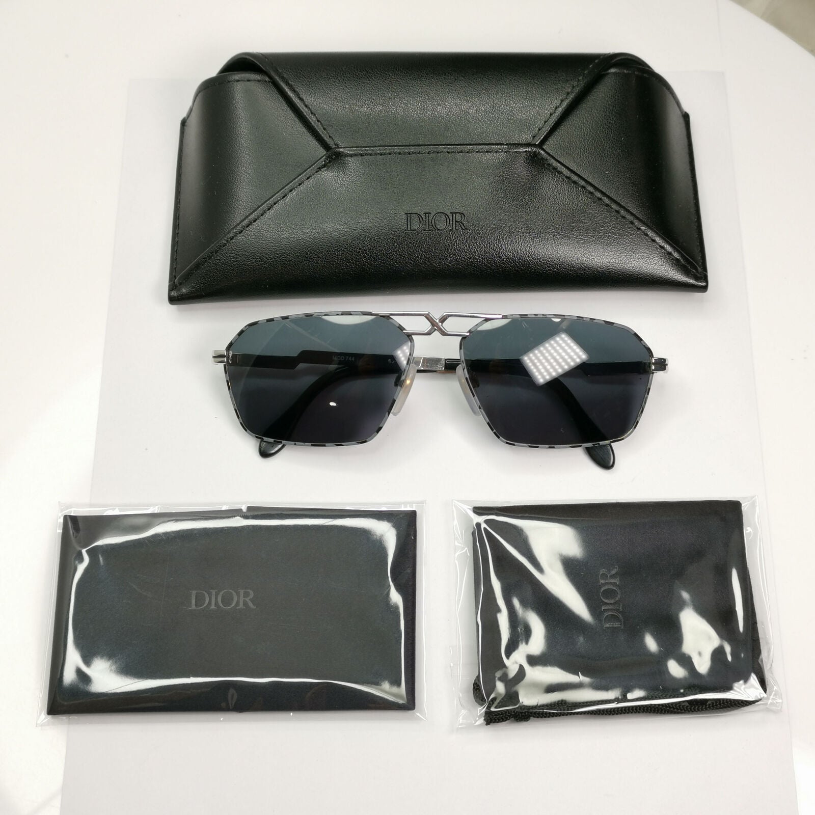 Cazal 1990s Vintage Sunglasses Silver Grey Rectangle Retro MOD 744 251122
