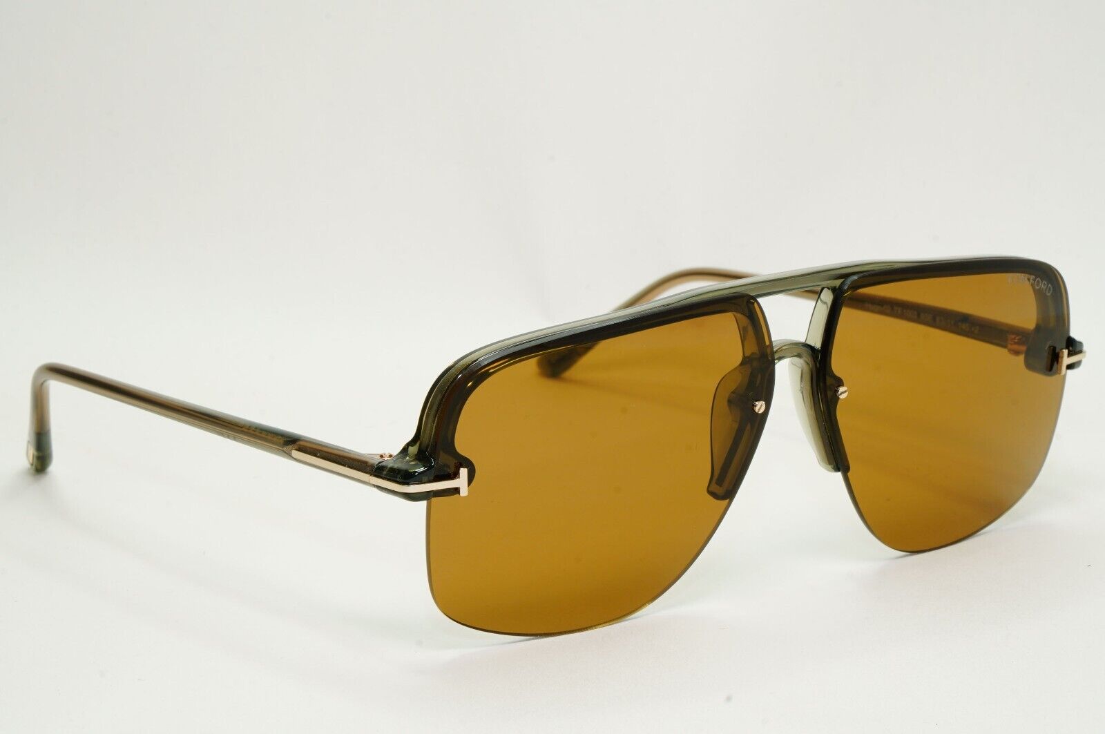 Tom Ford Sunglasses Hugo-02 Brown Semi Rimless Navigator FT1003 TF 1003 93E