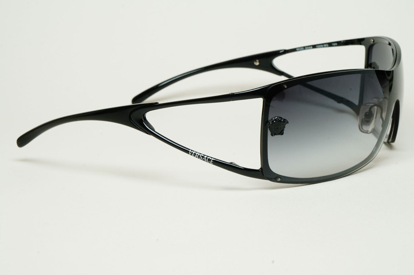 Versace Sunglasses 2006 Vintage Black Medusa Shield MOD 2048 1009/8G 200225