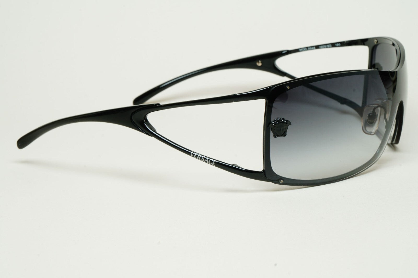 Versace Sunglasses 2006 Vintage Black Medusa Shield MOD 2048 1009/8G 200225