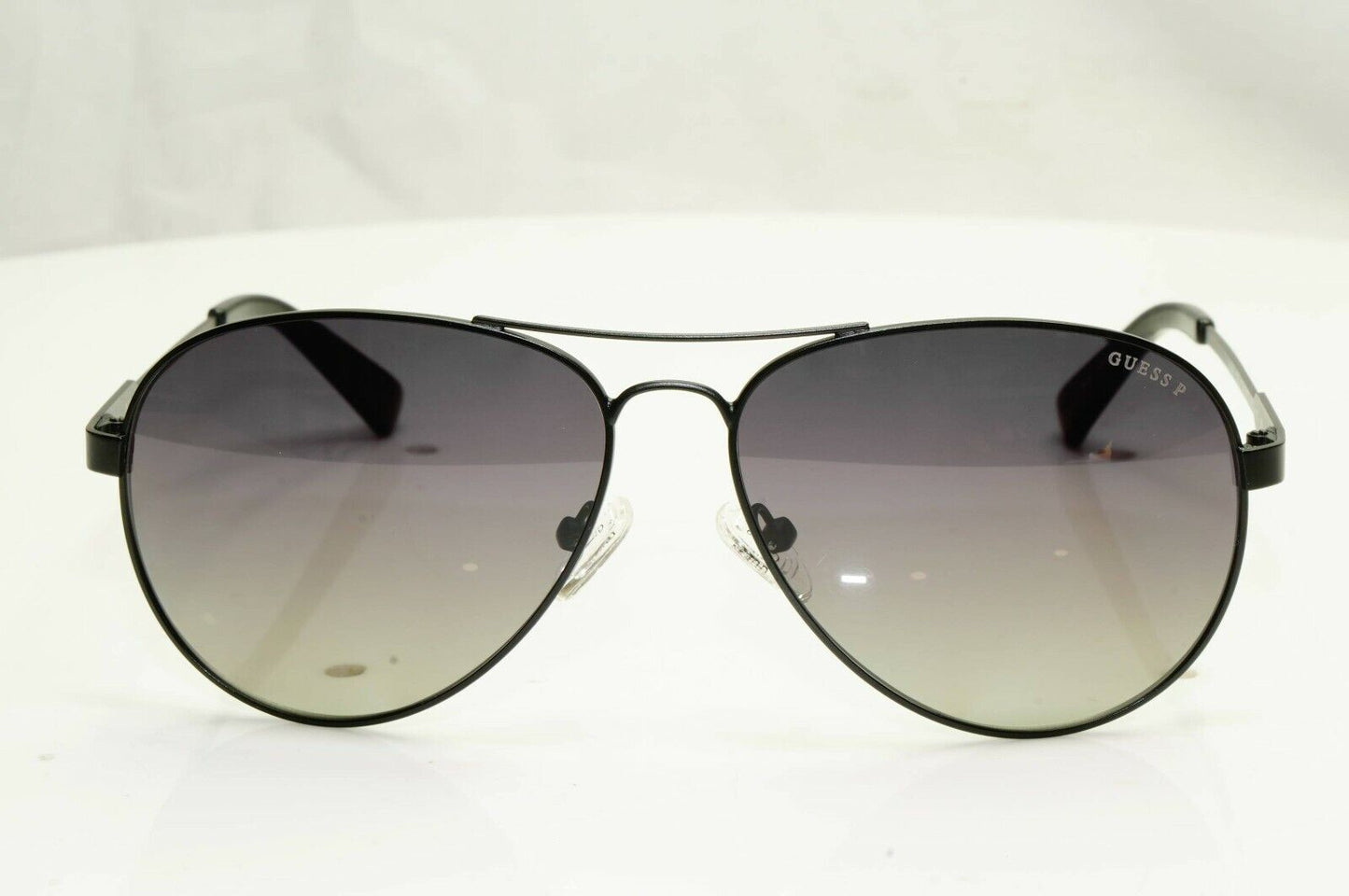 Guess Sunglasses Black Polarized Pilot Metal Gradient Smoke GU 7664 02D 60mm