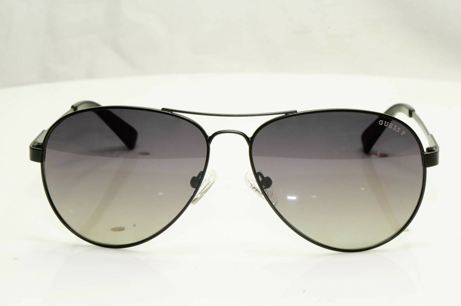 Guess Sunglasses Black Polarized Pilot Metal Gradient Smoke GU 7664 02D 60mm