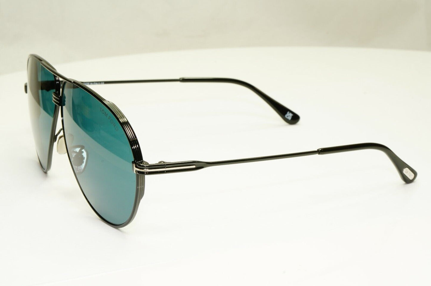 Tom Ford Black Sunglasses Pilot Green Metal Large 64mm Fashion Jet TF 734-H 01N 