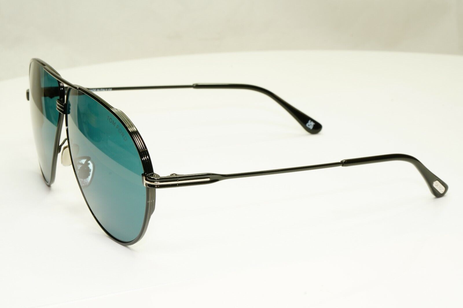 Tom Ford Black Sunglasses Pilot Green Metal Large 64mm Fashion Jet TF 734-H 01N 