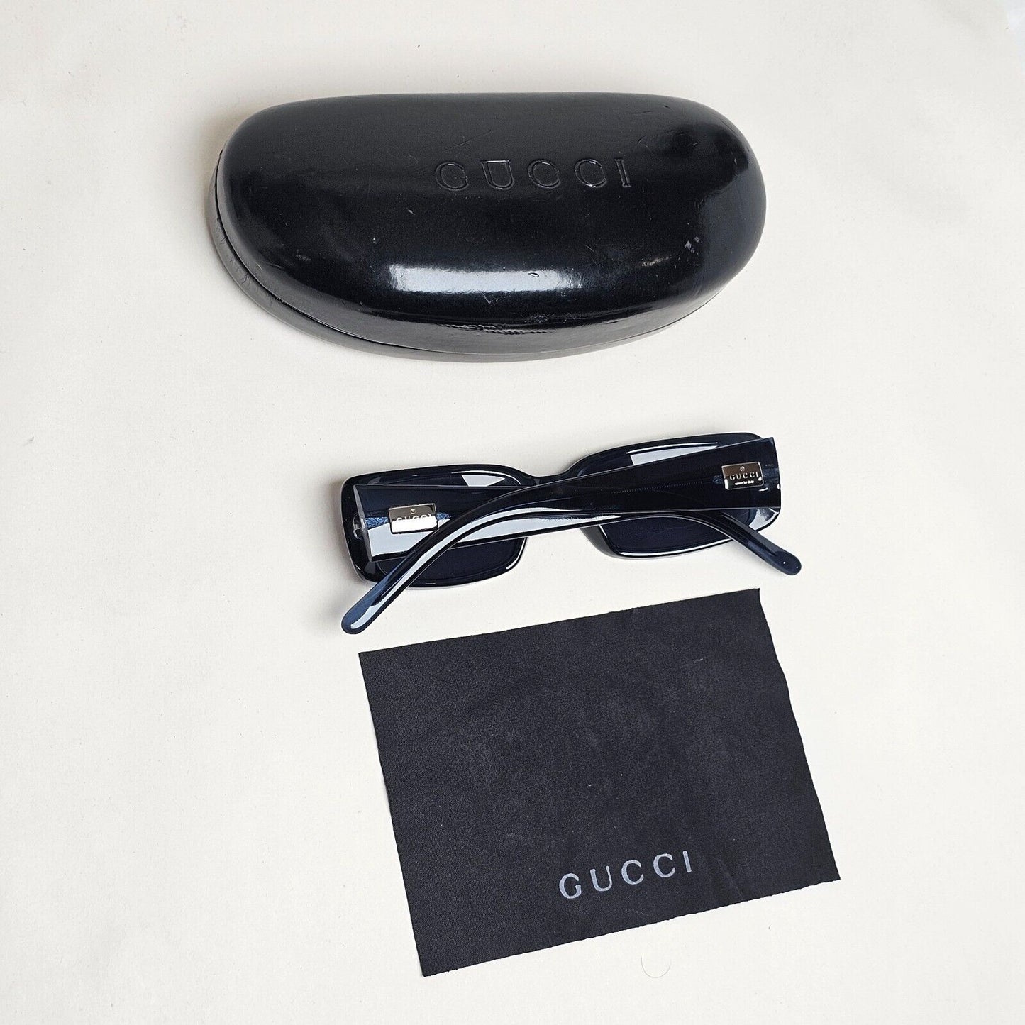 Gucci Sunglasses 1998 Vintage Blue Rectangle Transparent GG 2450/S K04 100225