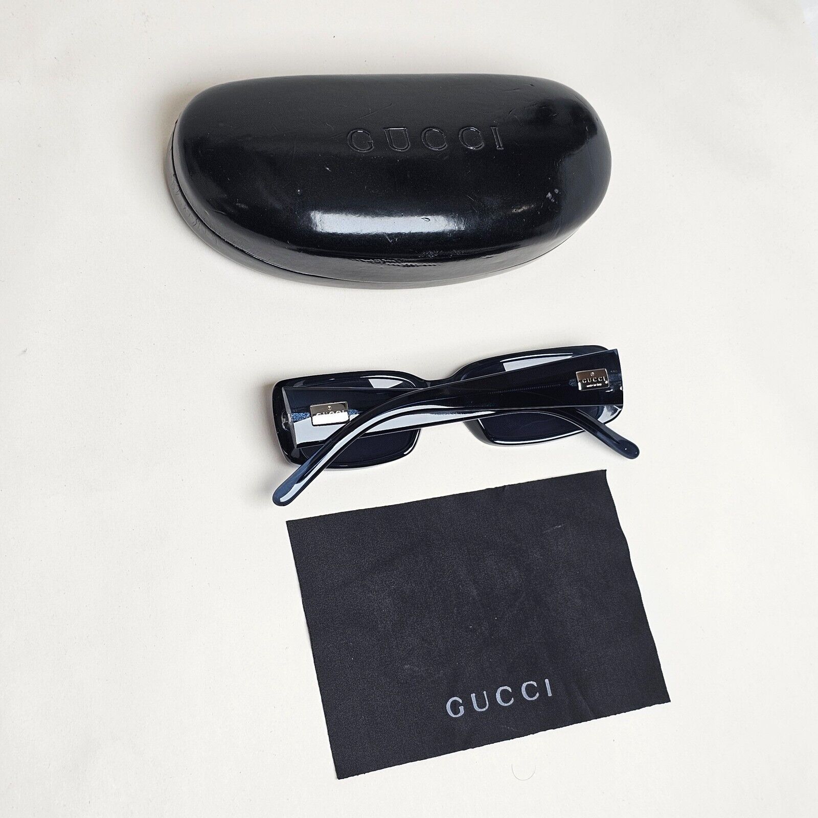 Gucci Sunglasses 1998 Vintage Blue Rectangle Transparent GG 2450/S K04 100225