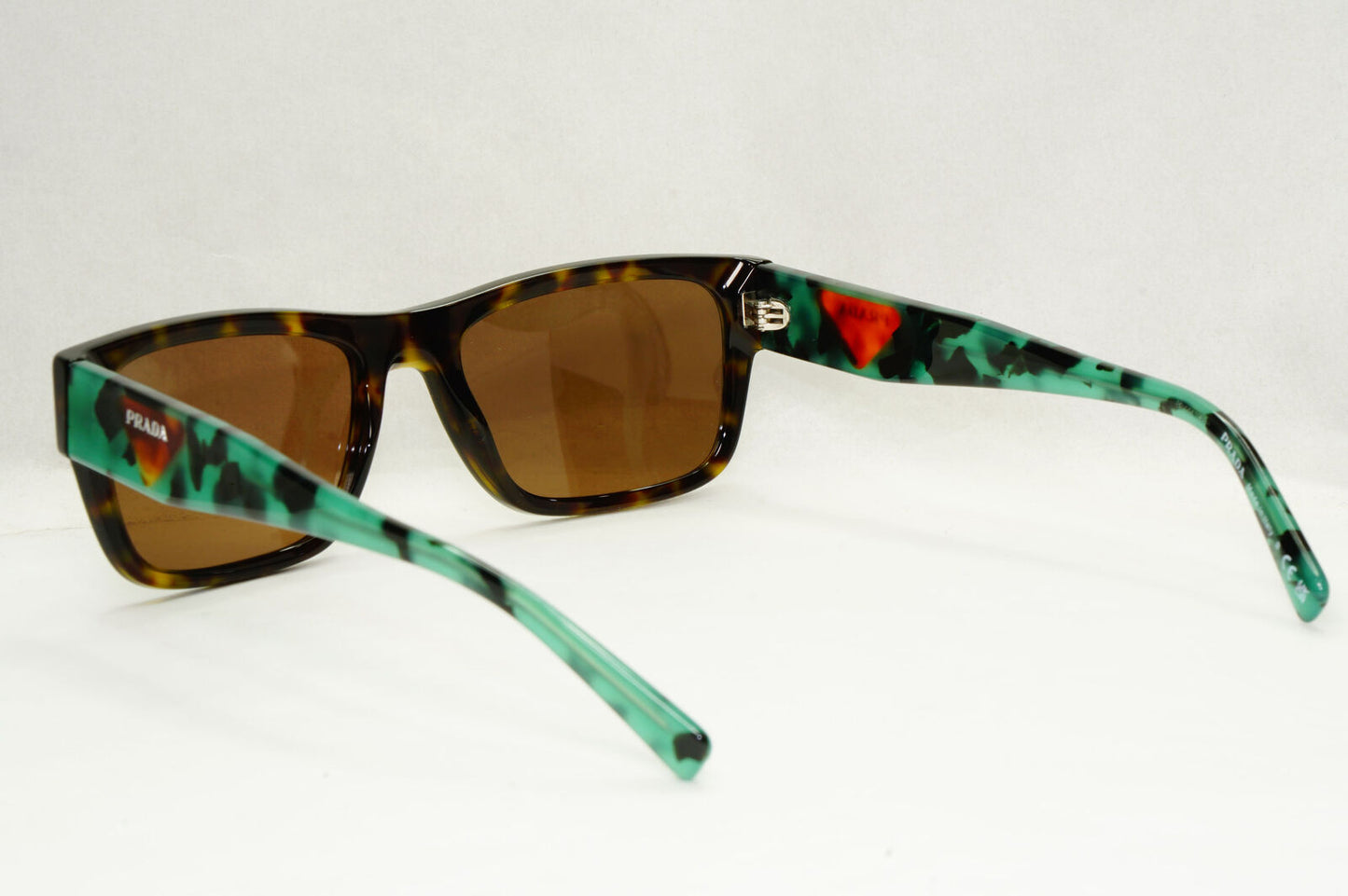 Prada Sunglasses Brown Green Triangle Logo Havana PR15YV VPR 15Y 23B-1O1 54mm