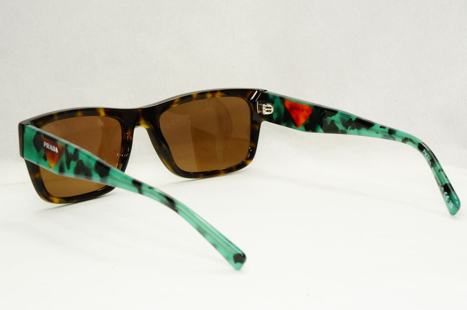 Prada Sunglasses Brown Green Triangle Logo Havana PR15YV VPR 15Y 23B-1O1 54mm