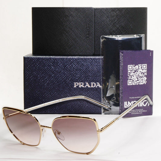 Prada Sunglasses Gold Grey Gradient Metal Square PR50WS SPR 50W ZVN-4K0 58mm