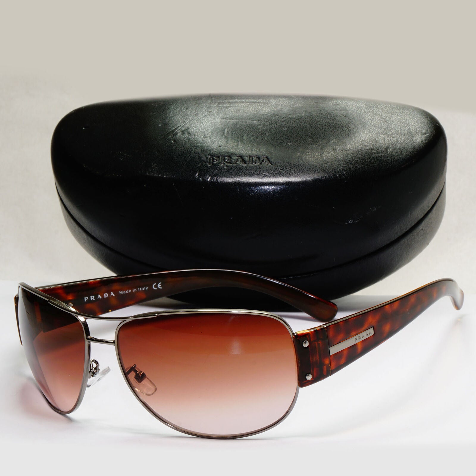 Prada Sunglasses 2006 Vintage Brown Pilot Tortoise PR52GS SPR 52G 5AV-6S1 270124
