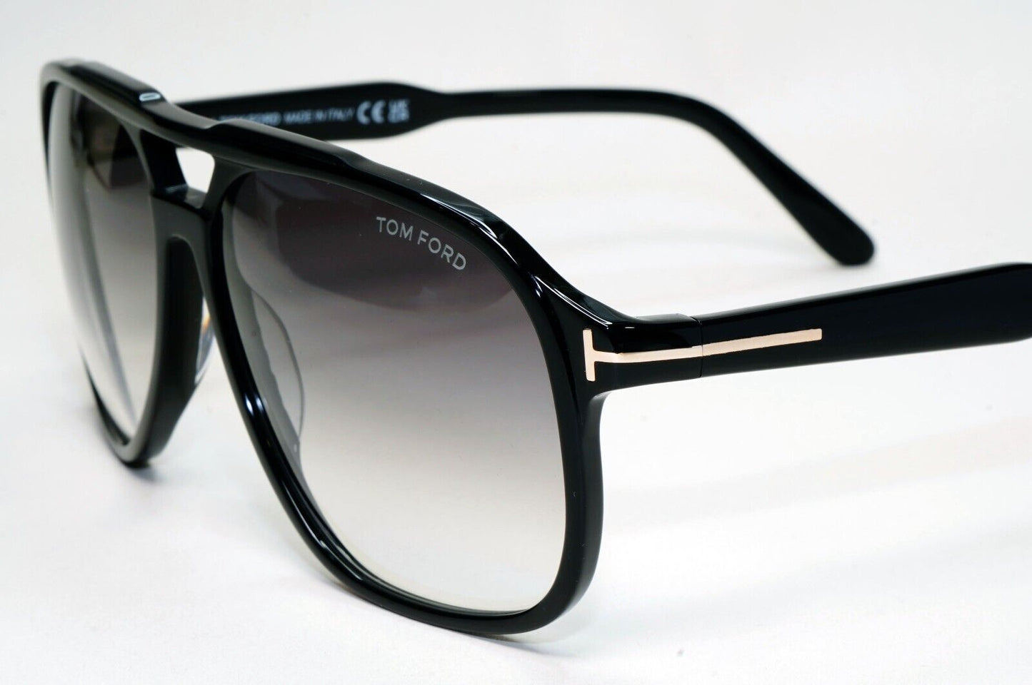 Tom Ford Sunglasses Raoul Black Glossy Pilot Gradient Grey TF 753 FT0753 01B