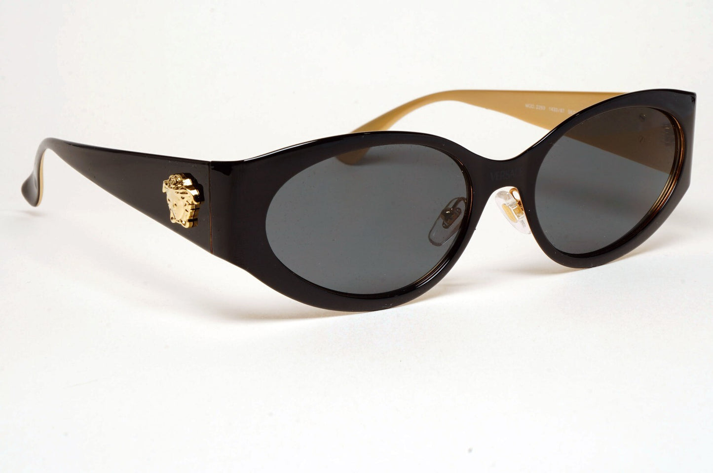 Versace Sunglasses Black Oval Gold La Medusa MOD VE 2263 1433/87 56mm [a]
