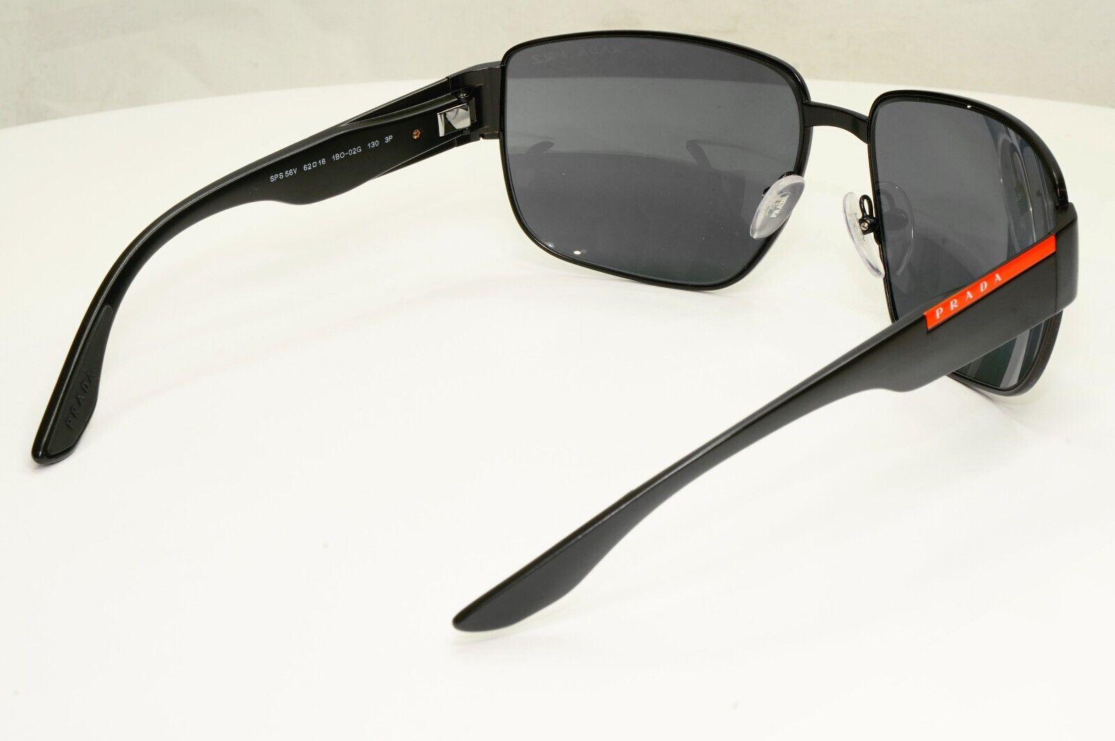 Prada Sunglasses Polarized Black Wrap Metal PS56VS SPS 56V 1BO-02G 130mm
