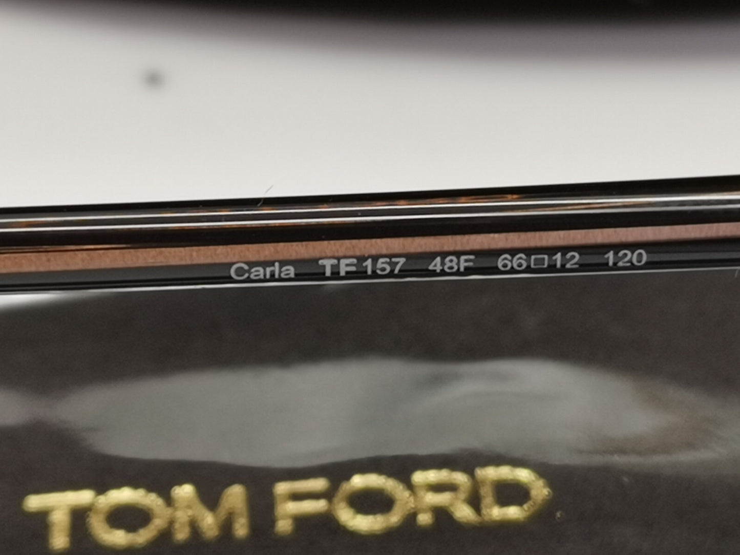 Authentic TOM FORD Womens Sunglasses Shiny Bronze Brown Carla TF157 48F [a]