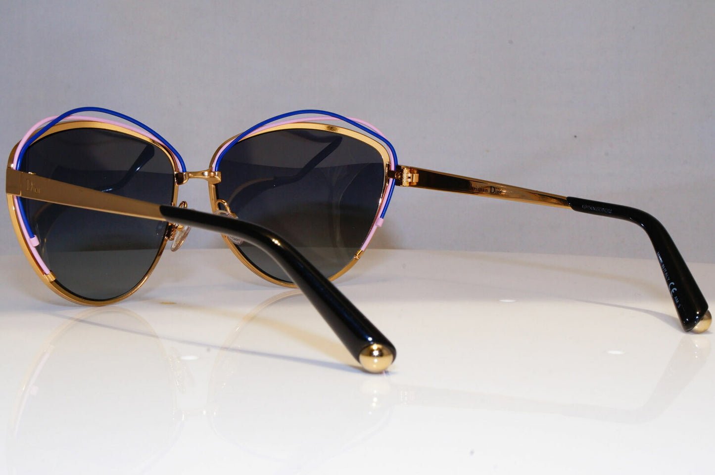 Authentic DIOR Womens Sunglasses Gold Butterfly Vintage SONGE JPFHD 21371